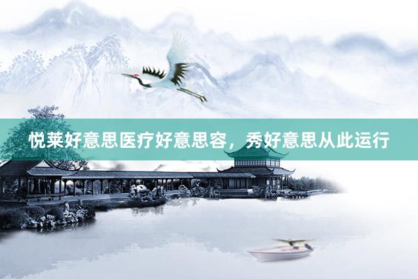 悦莱好意思医疗好意思容，秀好意思从此运行