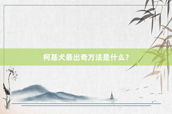 柯基犬最出奇方法是什么？